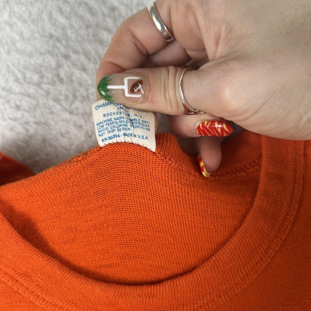 Vintage Denver Broncos Shirt Womens Small Orange NFL Football Champion USA 80s - Picture 4 of 15